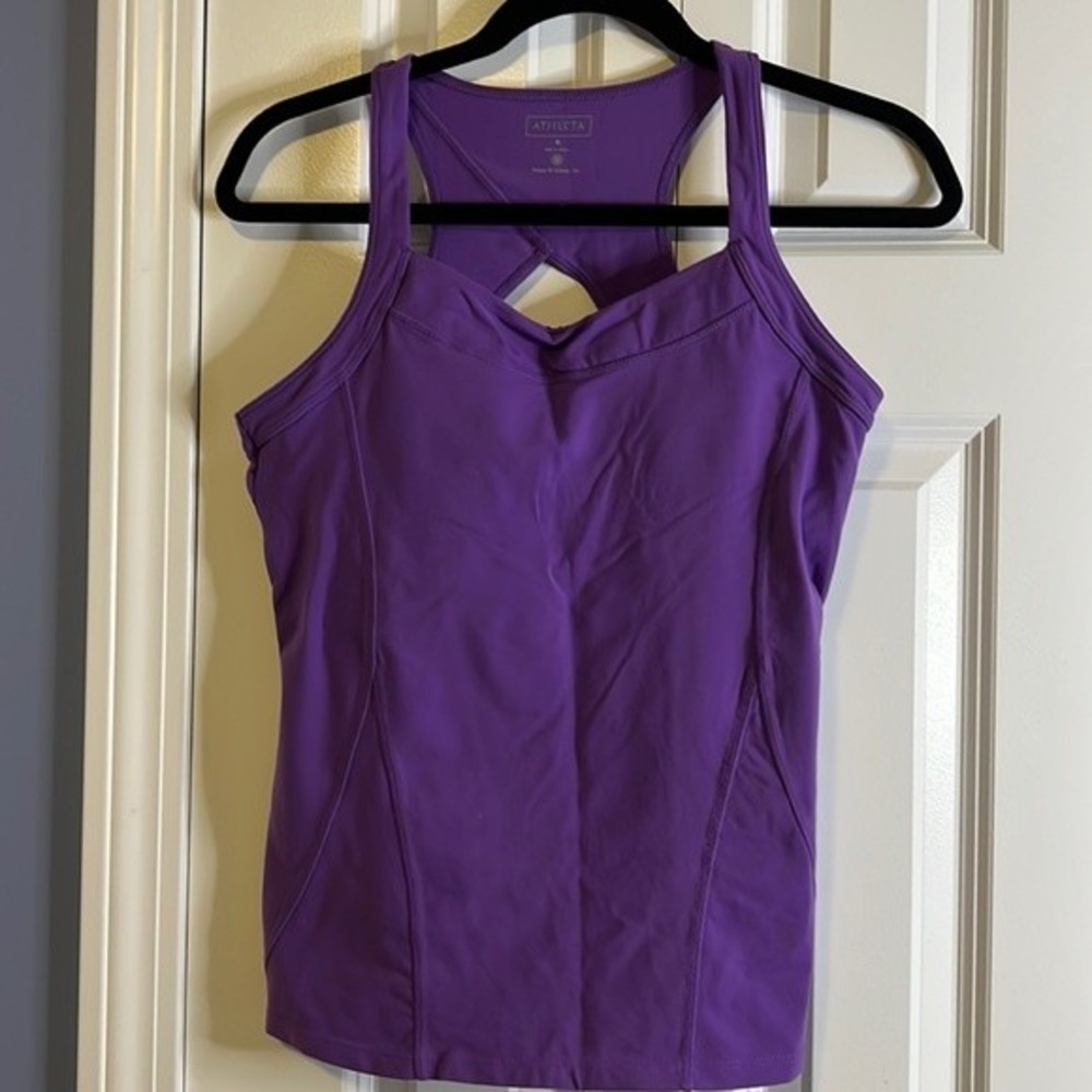 Athleta Purple Tank Athletic Bra Support Top Women's M